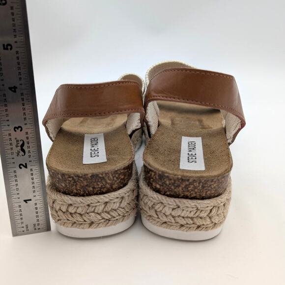 Steve Madden Jaklin Platform Espadrille Banded Sandals Women's Tan Size US9 - Picture 4 of 11
